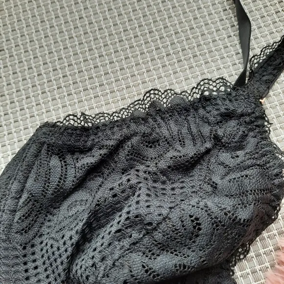 Aerie American Eagle Be Free Lace Balconette Bra 34DD Black NEW Gift Idea