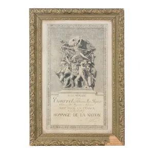Antique French Framed "Hommage de la Nation" WWI Document