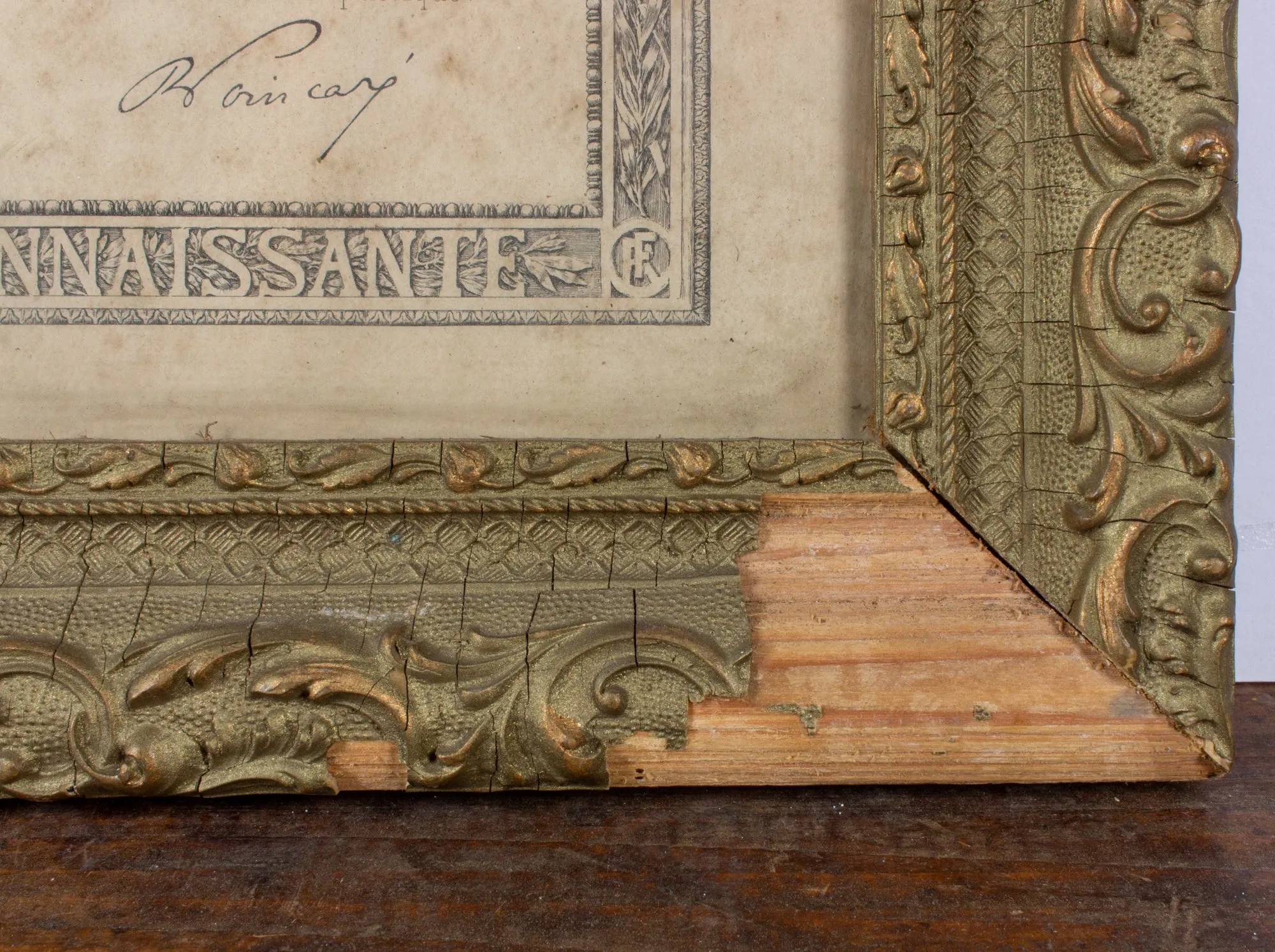 Antique French Framed "Hommage de la Nation" WWI Document