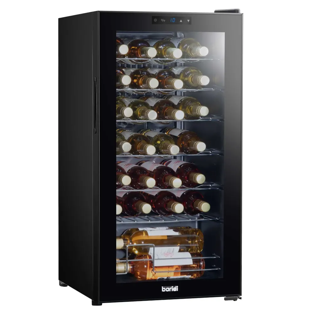 Baridi 28 Bottle Wine Cooler Fridge with Touch Controls - Black - B
