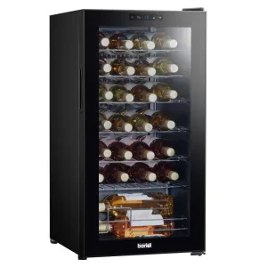 Baridi 28 Bottle Wine Cooler Fridge with Touch Controls - Black - B
