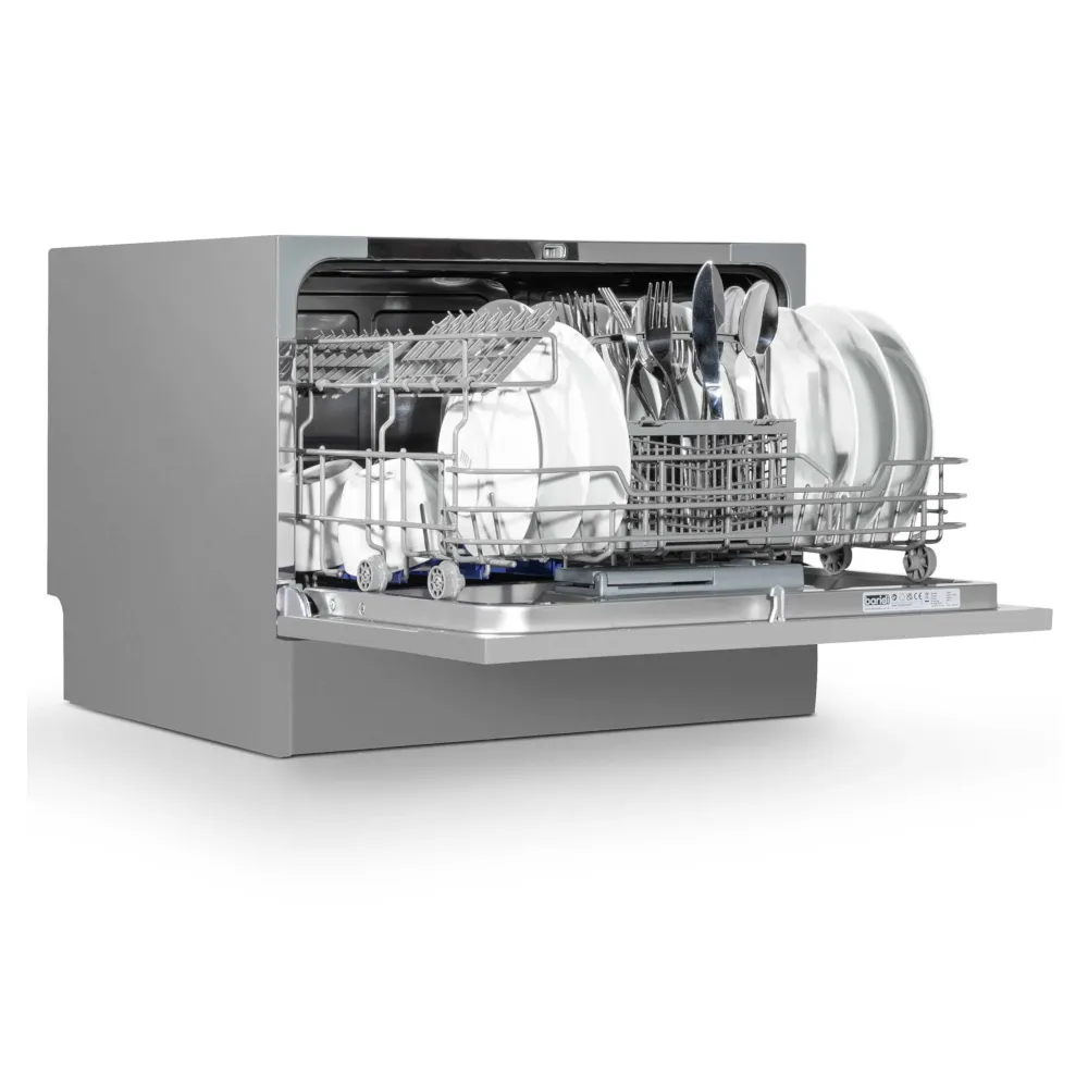 Baridi Compact Tabletop Dishwasher 6.5L, 6 Place Settings - Silver - B