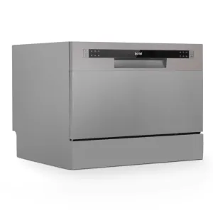 Baridi Compact Tabletop Dishwasher 6.5L, 6 Place Settings - Silver - B