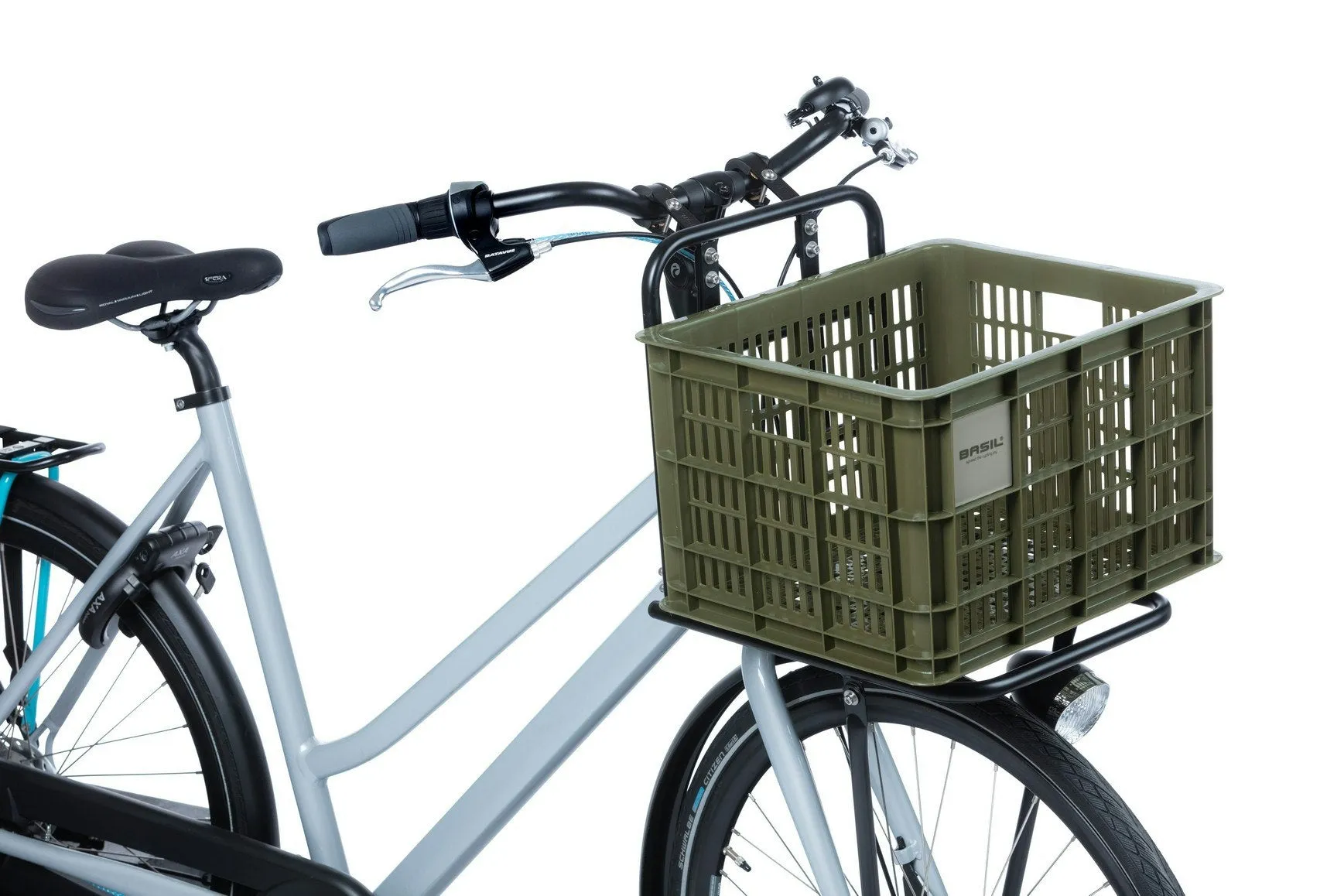 Basil Bicycle Crate Medium 29.5L Moss Green