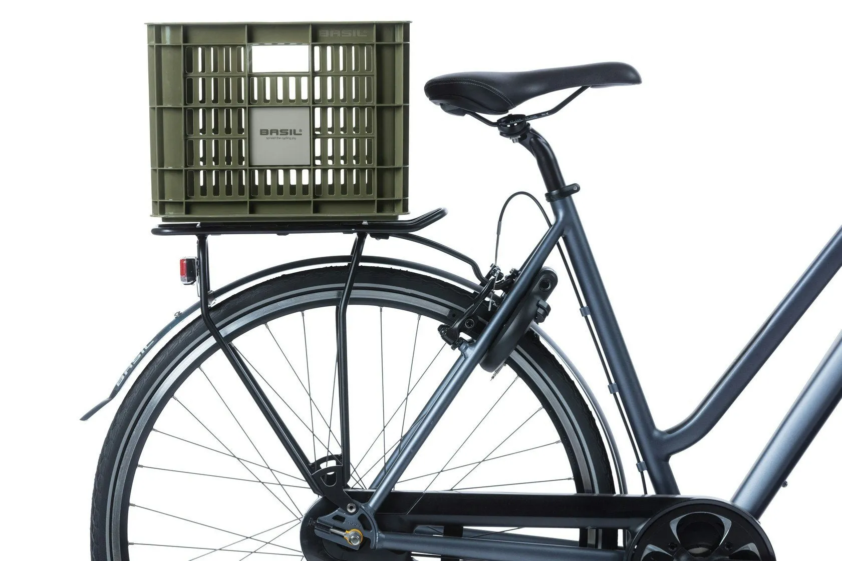 Basil Bicycle Crate Medium 29.5L Moss Green