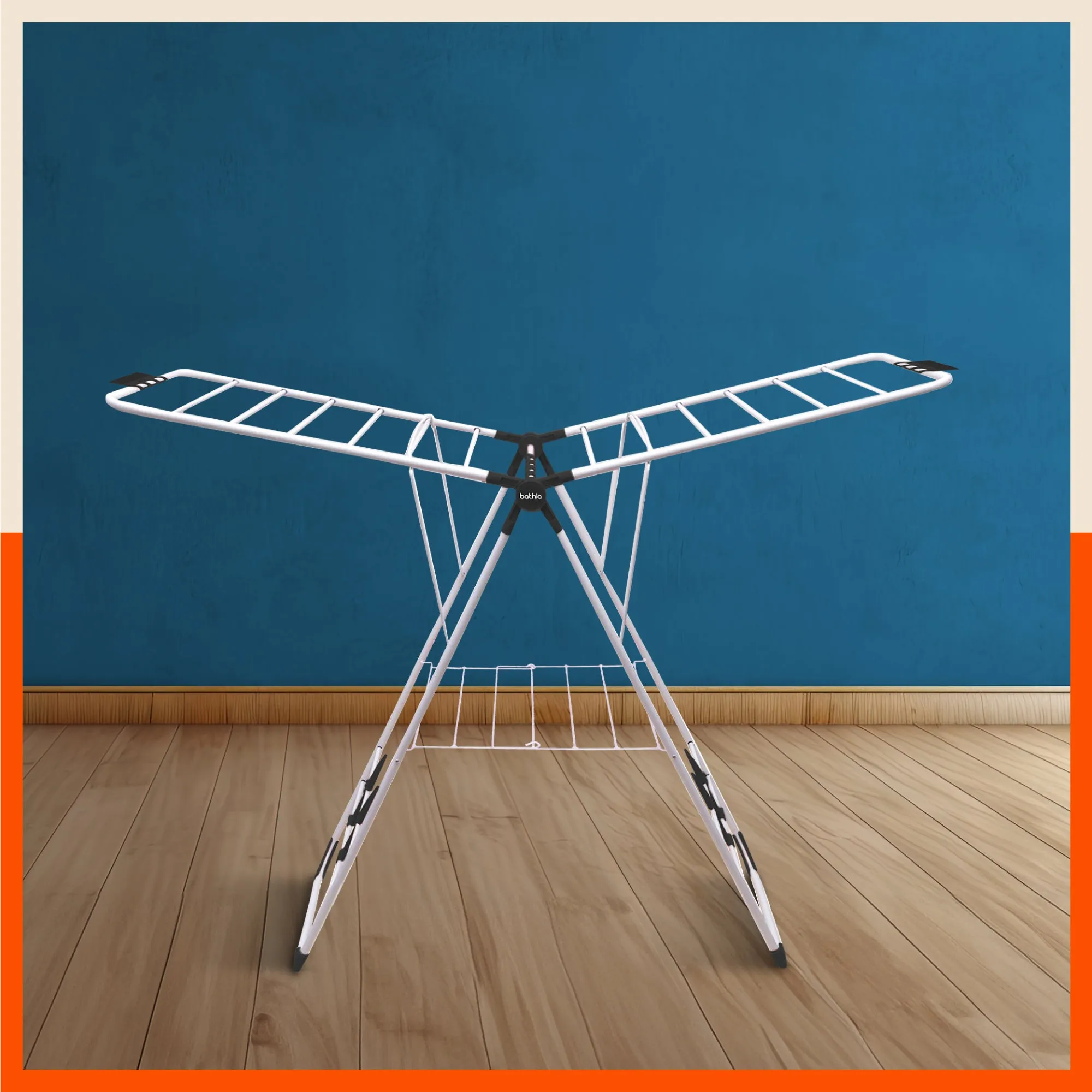 Bathla Mobidry Neo - Foldable Cloth Drying Stand For Home (Black)