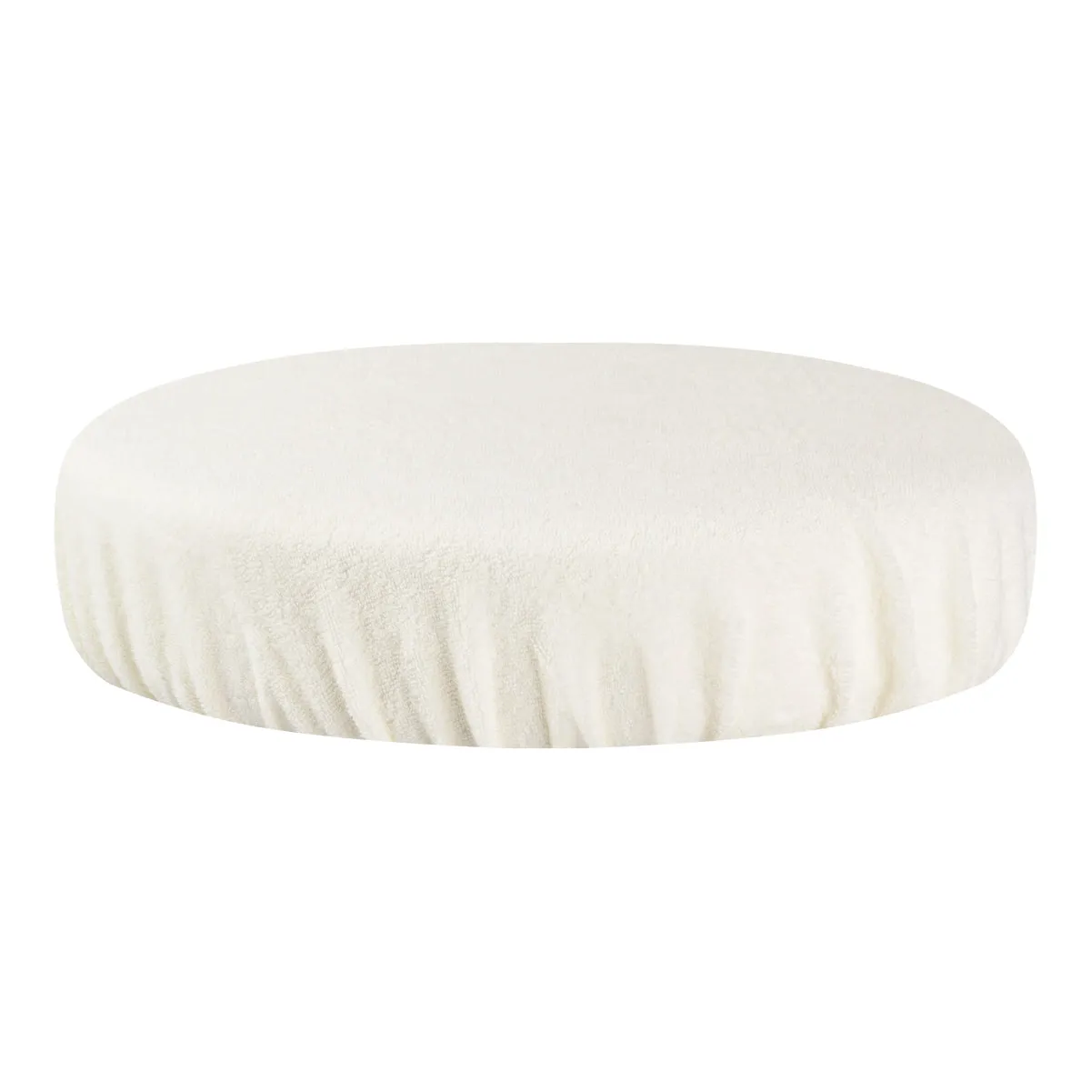 Beauty Stool Elastic Cover 30-35cm Terry Fabric Creamy