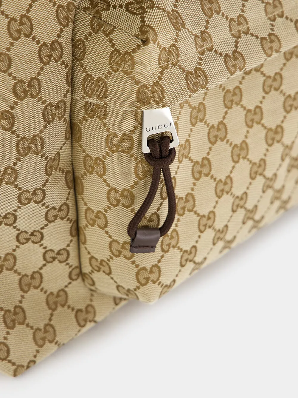 Beige and Dark Brown Large GG Tote Bag