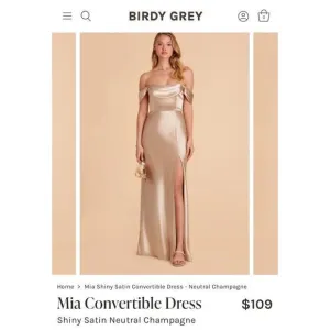 Birdy Grey Neutral Champagne Mia Convertible Dress Bridesmaid Maxi Size SMALL