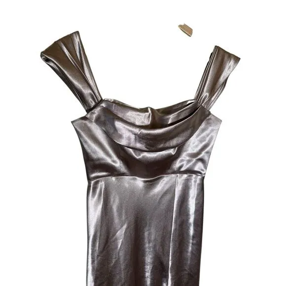 Birdy Grey Neutral Champagne Mia Convertible Dress Bridesmaid Maxi Size SMALL