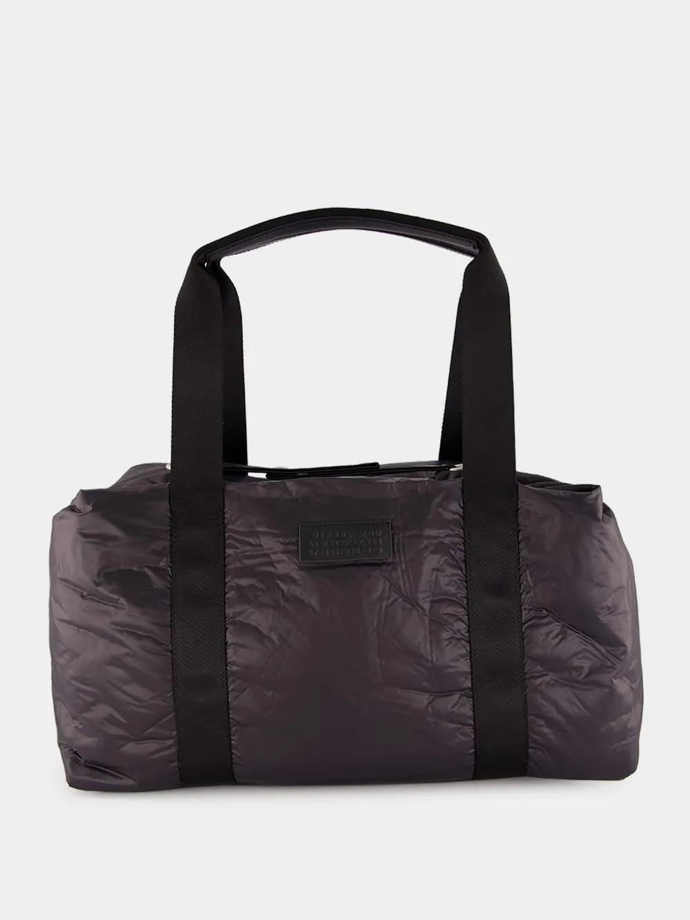 Black Crunched Nylon Weekend Bag