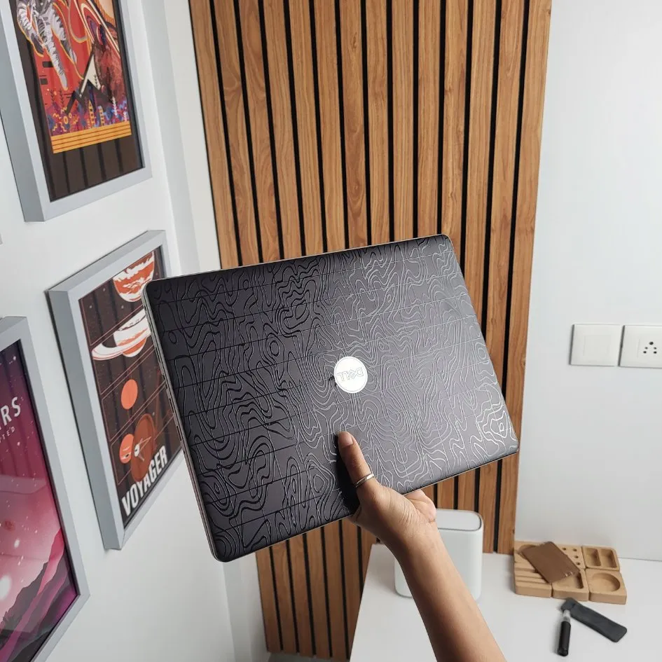 Black Topography Textured 3D Laptop Skins