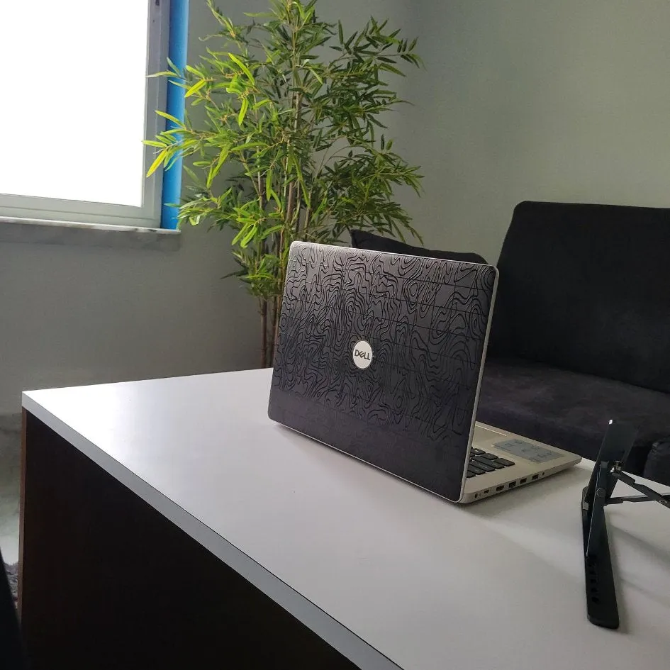 Black Topography Textured 3D Laptop Skins