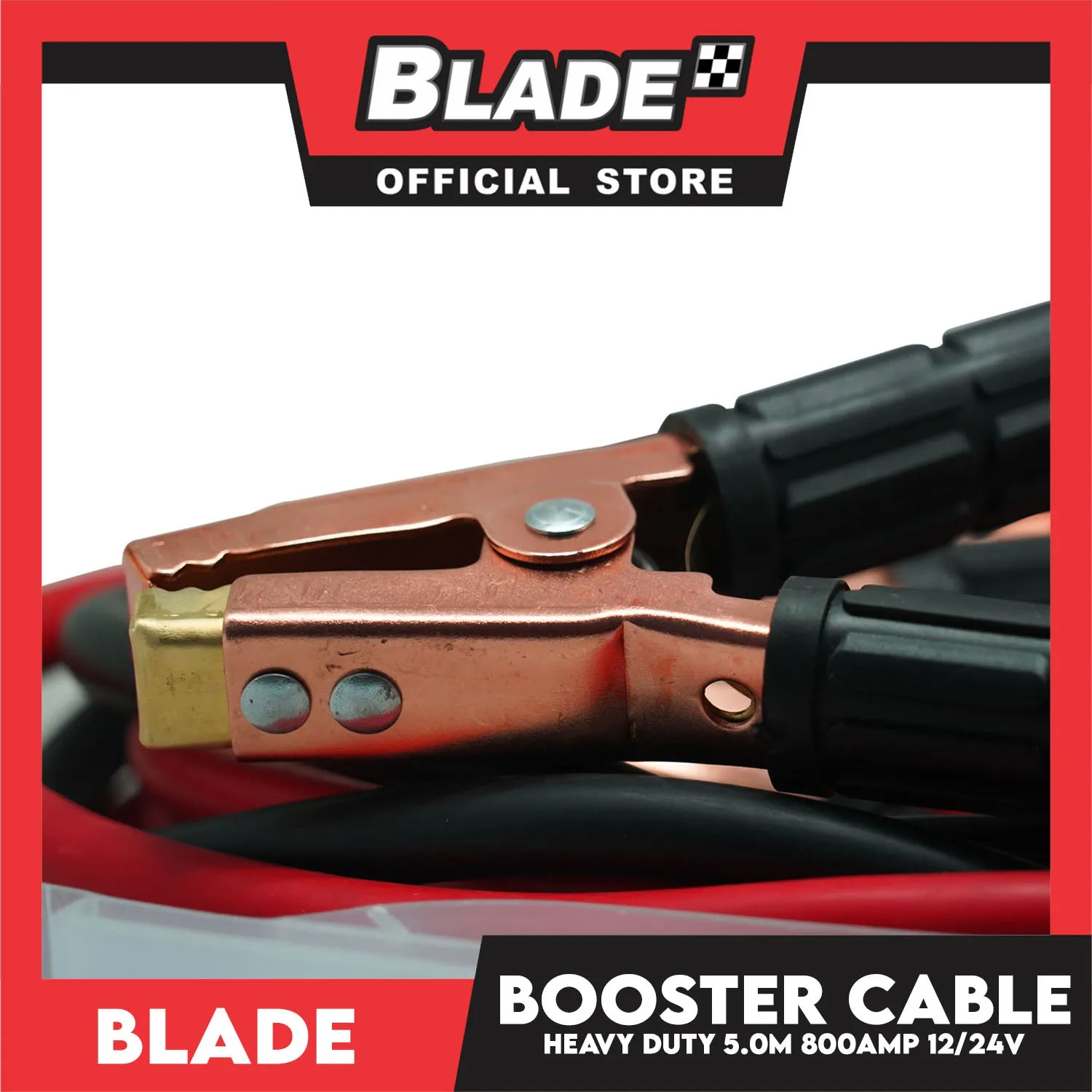 Blade Booster Cable 800AMP Heavy Duty 5.0M 12/24V with Plastic Case- Automotive Battery Booster Cable, Gauge
