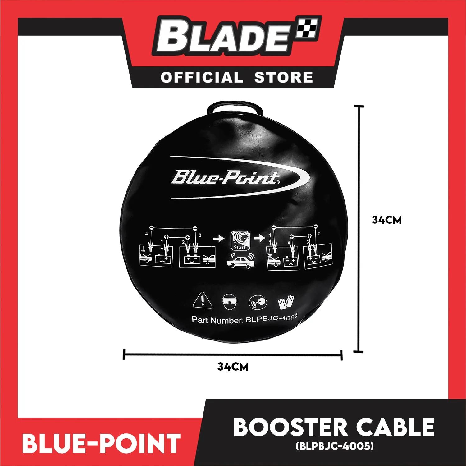Blue-Point Booster Cable BLPBJC-4005, 15 Feet Battery Booster Cable Set