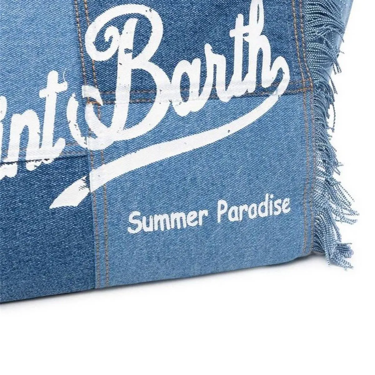 Blue St. Barth's Denim Tote Bag