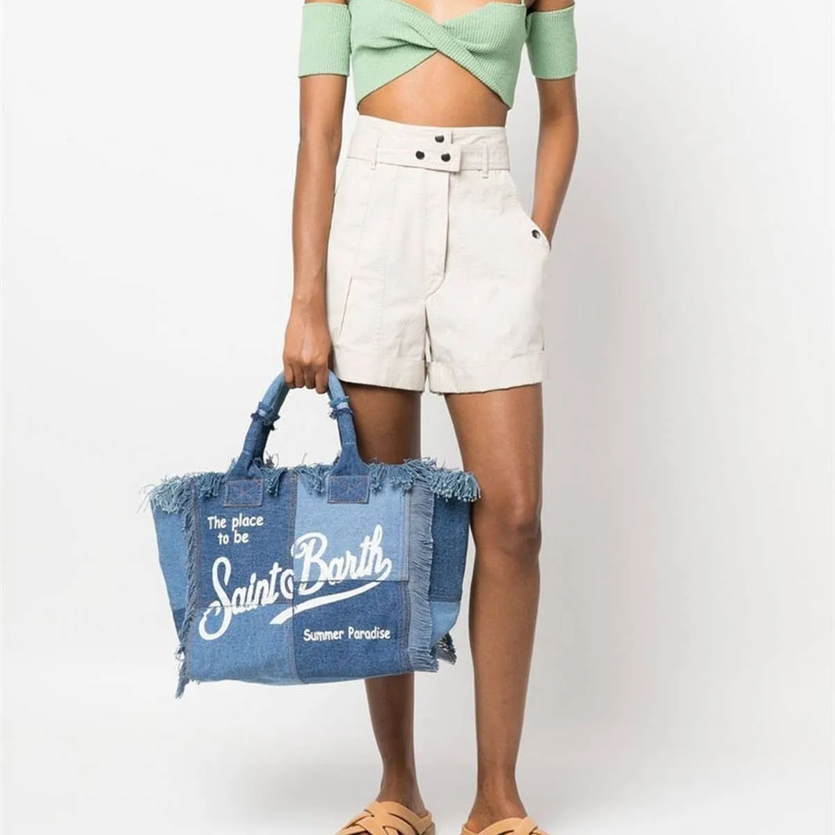 Blue St. Barth's Denim Tote Bag