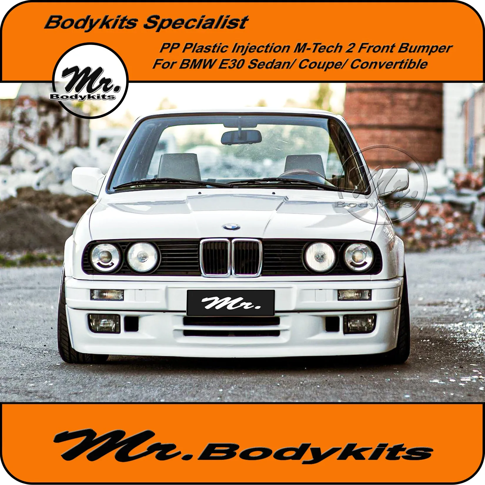 BMW E30 M-Tech 2 Style Complete Front Bumper For Sedan / Coupe / Convertible by Mr Bodykits