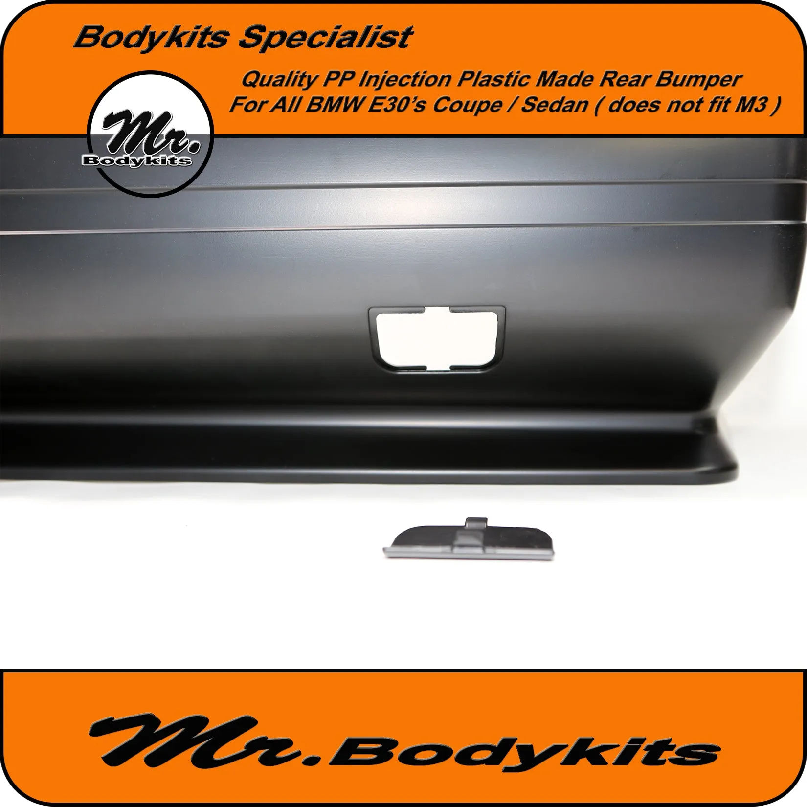 BMW E30 Plastic M3 Style Rear Bumper Spoiler For 3 Series Sedan Coupe Convertible by Mr Bodykits