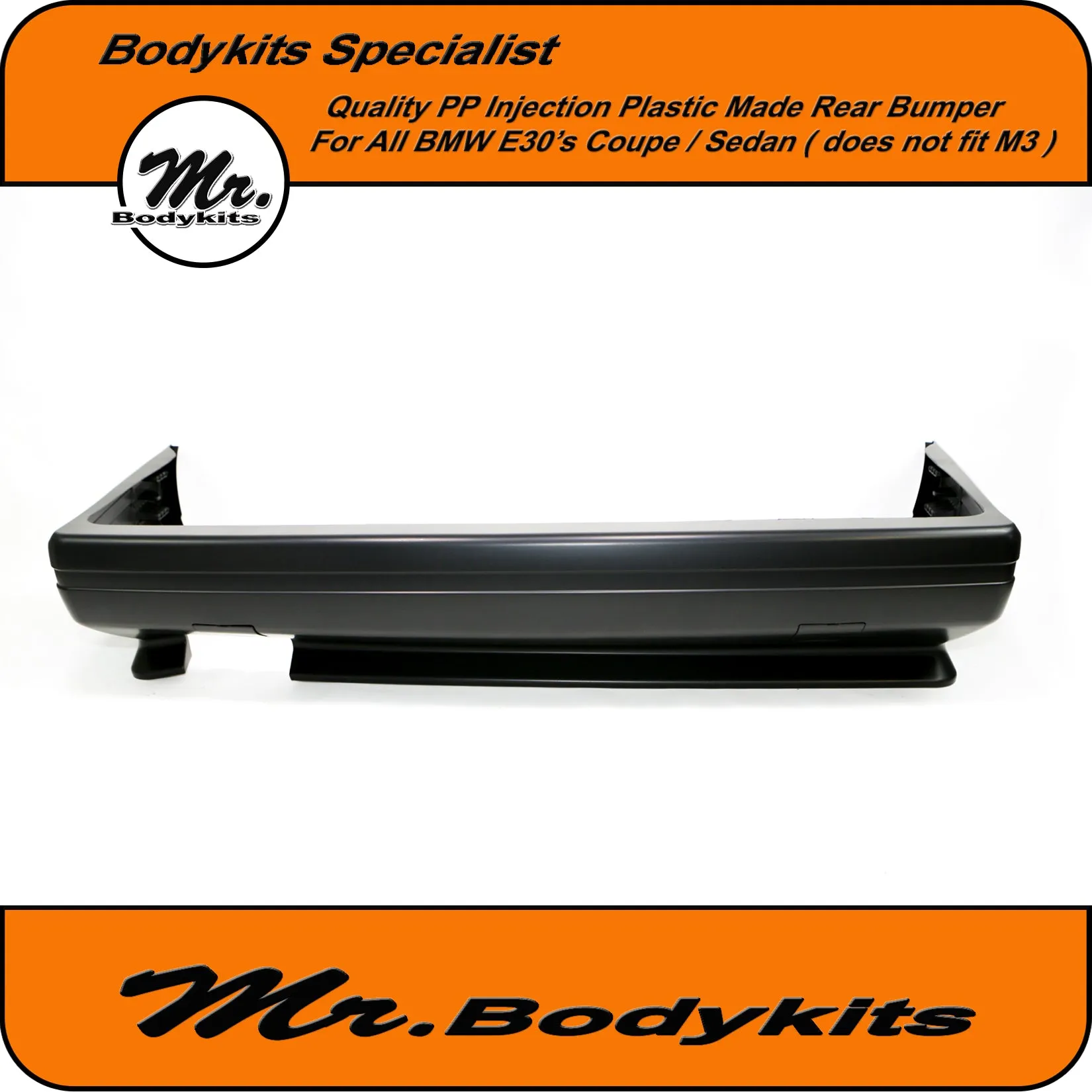 BMW E30 Plastic M3 Style Rear Bumper Spoiler For 3 Series Sedan Coupe Convertible by Mr Bodykits