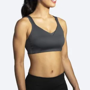 Brooks Convertible Sports Bra Gray High Support Crossback Added Support 34C