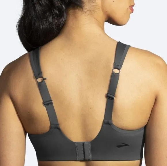 Brooks Convertible Sports Bra Gray High Support Crossback Added Support 34C