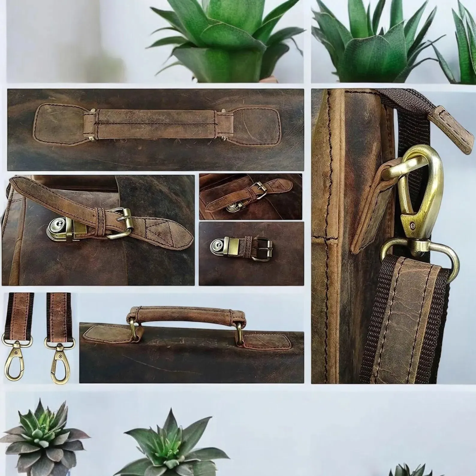 Buffalo Leather Messenger Laptop Bag