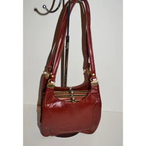Burgundy Leatherette Shoulder Purse