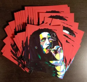 Burnin Bob -  Bob Marley portrait art - Custom Art Stickers for Laptops & Wall Decor - Vakseen Art