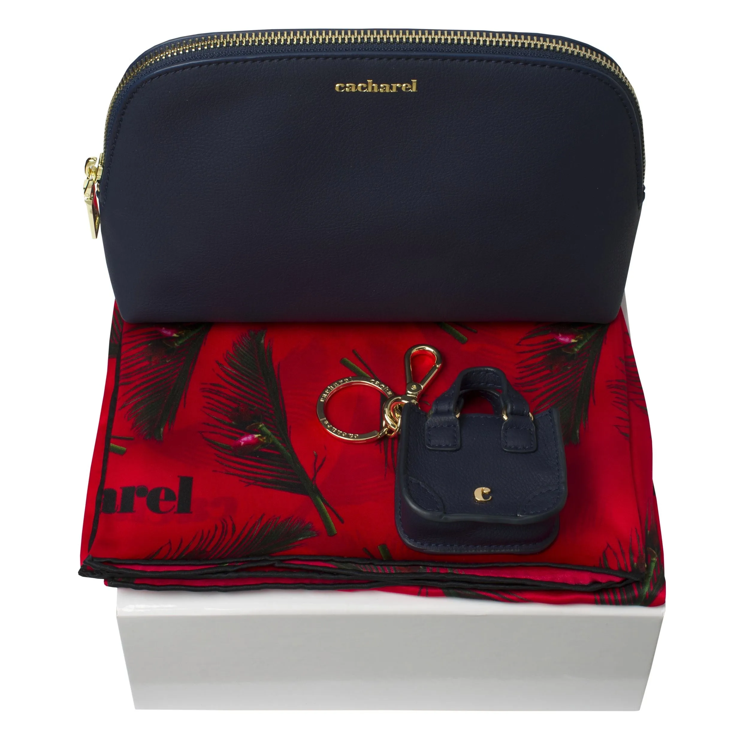 Cacharel CPCKL836-Set Victoire (key ring, silk scarf & cosmetic bag)