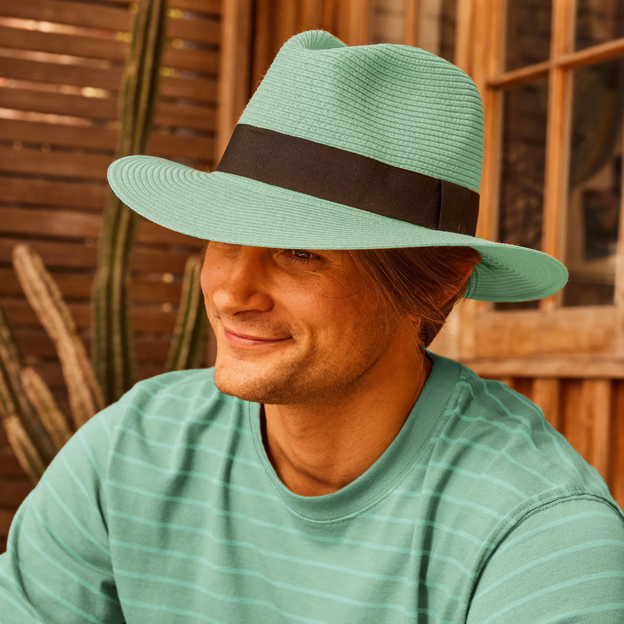 Café Fedora Hat - Mint Green