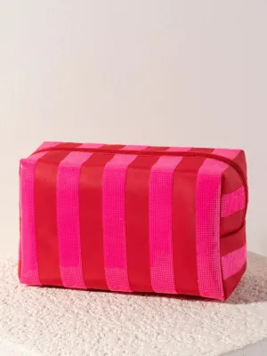 CARA LARGE STRIPE ZIP POUCH