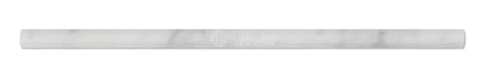 Carrara (Carrera) Bianco Honed Marble Pencil 12" Trim