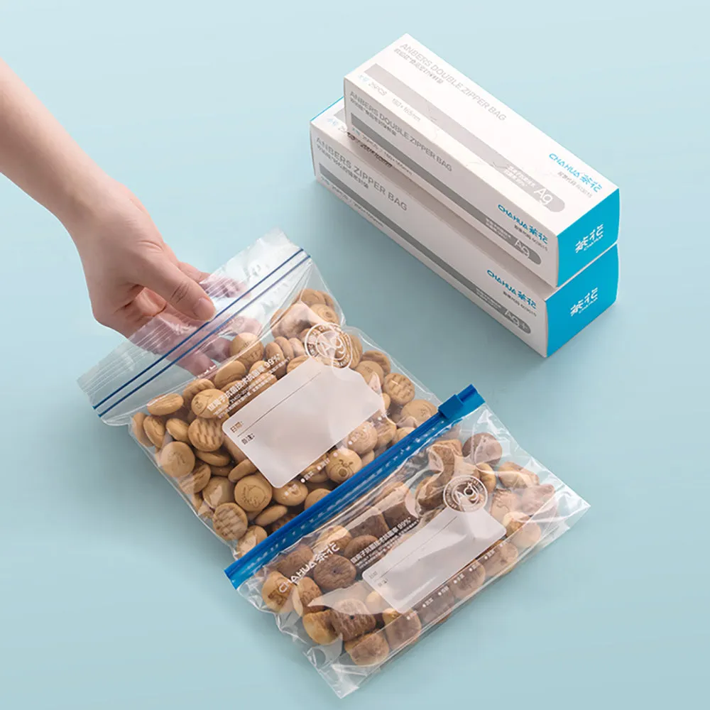 Chahua Amber Double Zipper Food Storage Bags - Extra Large, 15 Pieces