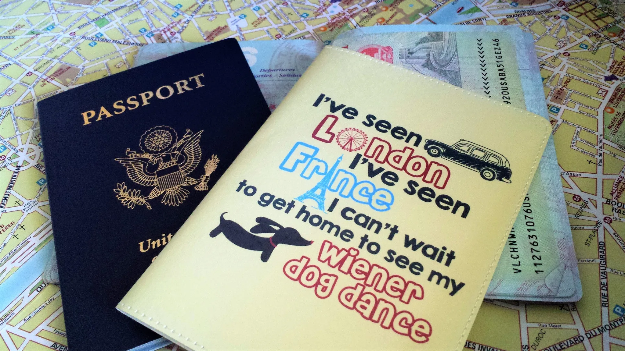 Cheeky London, France, Wiener Dog Dance Passport Cover