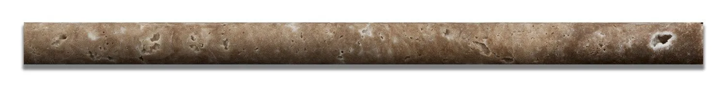 Chocolate Travertine Honed 3/4 X 12 Bullnose Liner Trim Molding - Standard Quality - BOX of 15 PCS