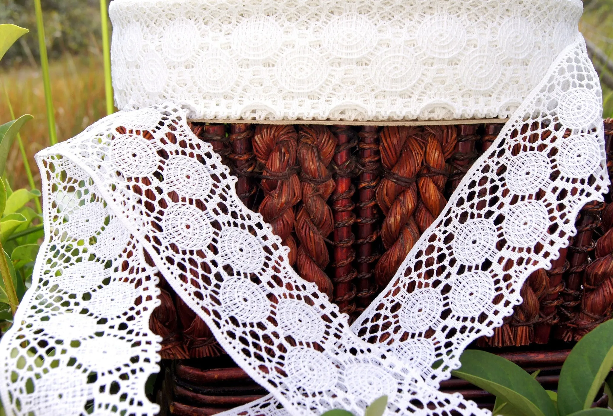 Cluny Style Wide White Lace Trim 2¾" wide