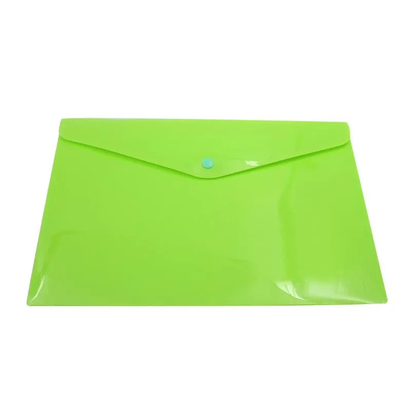 Coloured Envelope-Style A4 Document Holder With Snap Fastener