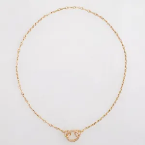 Convertible Column Chain Necklace 18K Yellow Gold, Small Link, 18" Barre Key Ring