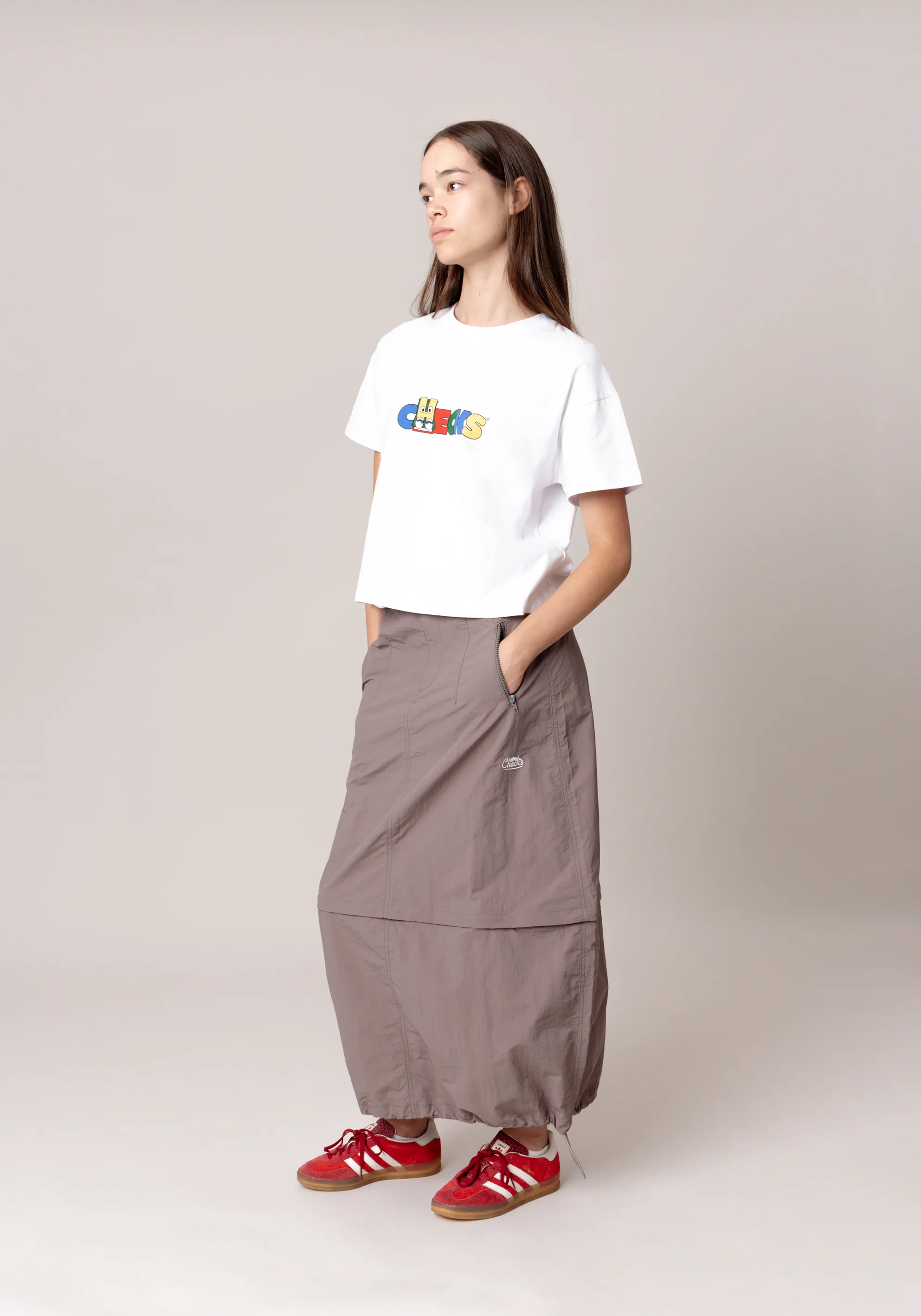 Convertible Nylon Skirt Charcoal (PRE ORDER TEST)