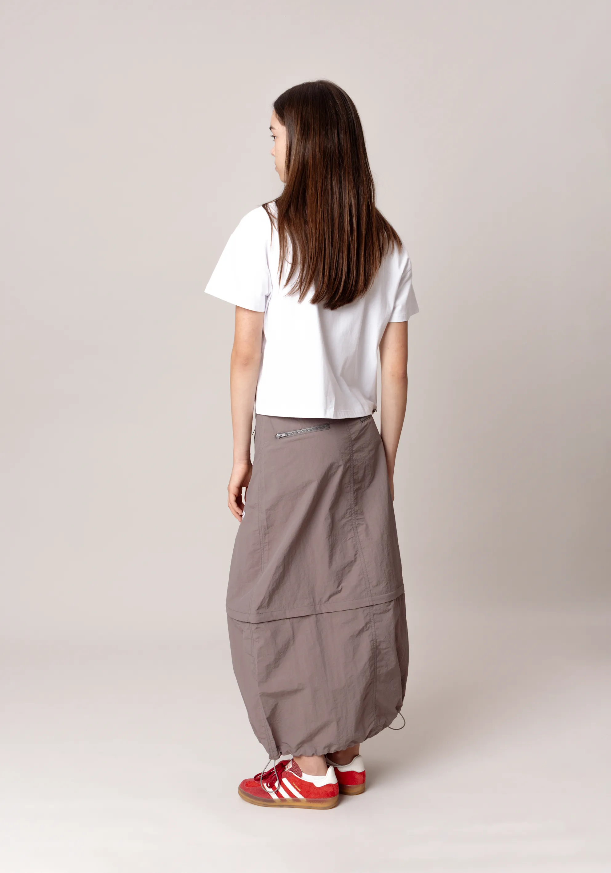 Convertible Nylon Skirt Charcoal (PRE ORDER TEST)