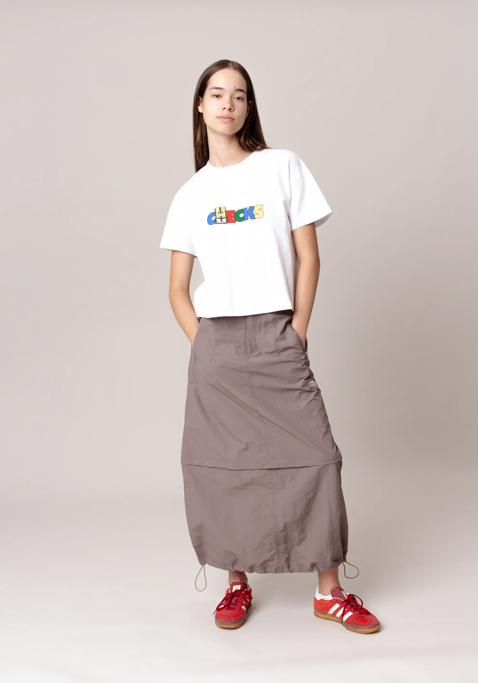 Convertible Nylon Skirt Charcoal (PRE ORDER TEST)