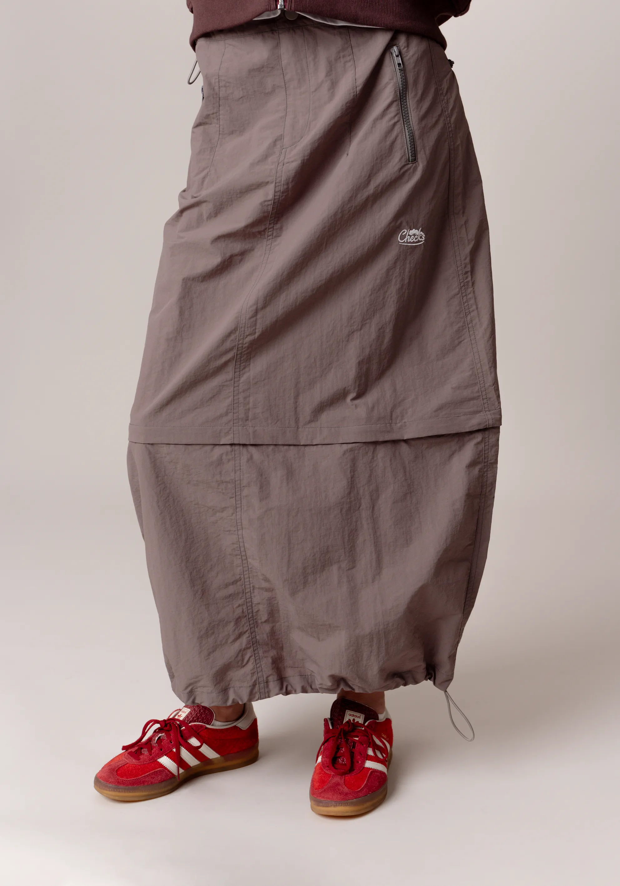 Convertible Nylon Skirt Charcoal (PRE ORDER TEST)