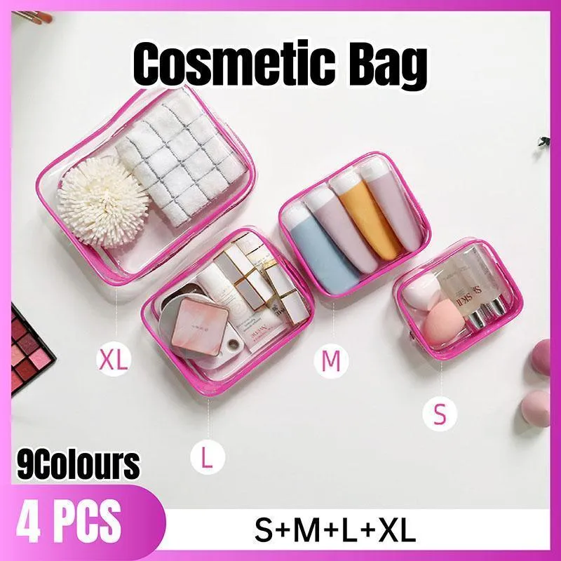 Cosmetic Bag PVC 4PCS 9Colors