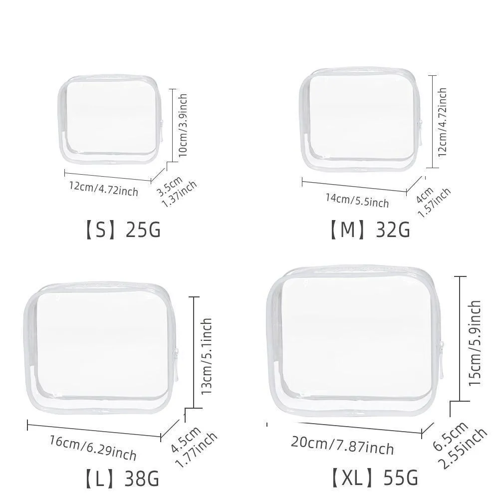 Cosmetic Bag PVC 4PCS 9Colors