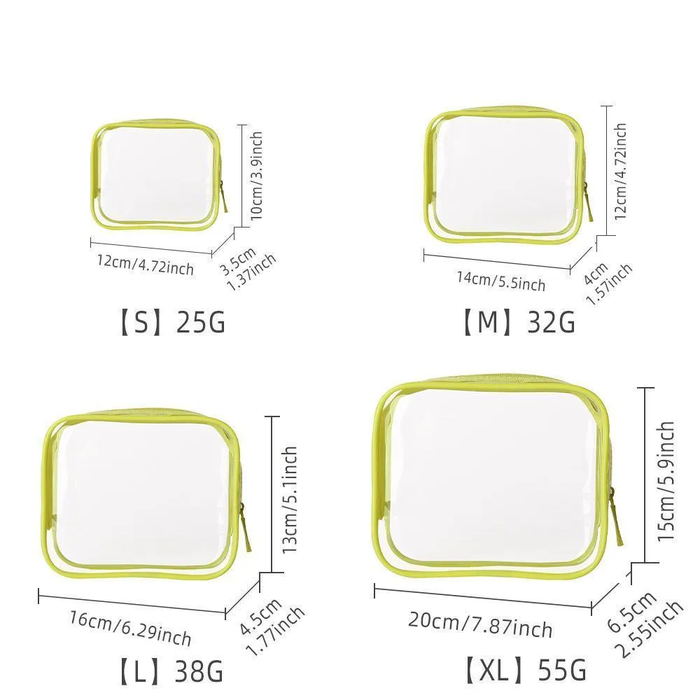 Cosmetic Bag PVC 4PCS 9Colors