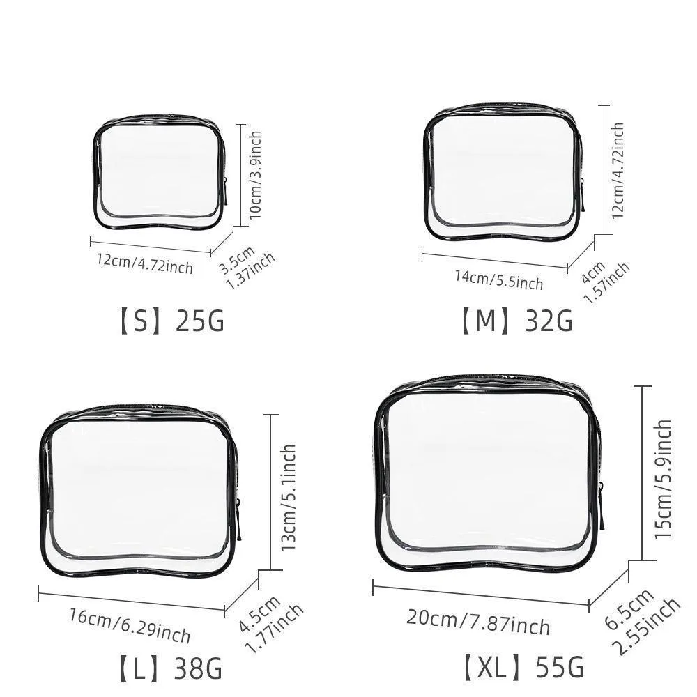 Cosmetic Bag PVC 4PCS 9Colors