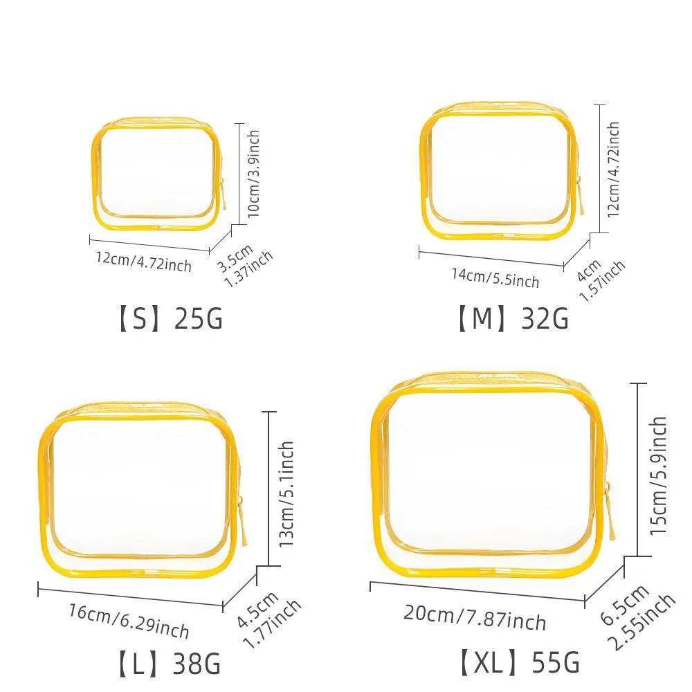 Cosmetic Bag PVC 4PCS 9Colors