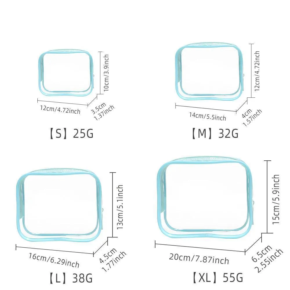 Cosmetic Bag PVC 4PCS 9Colors