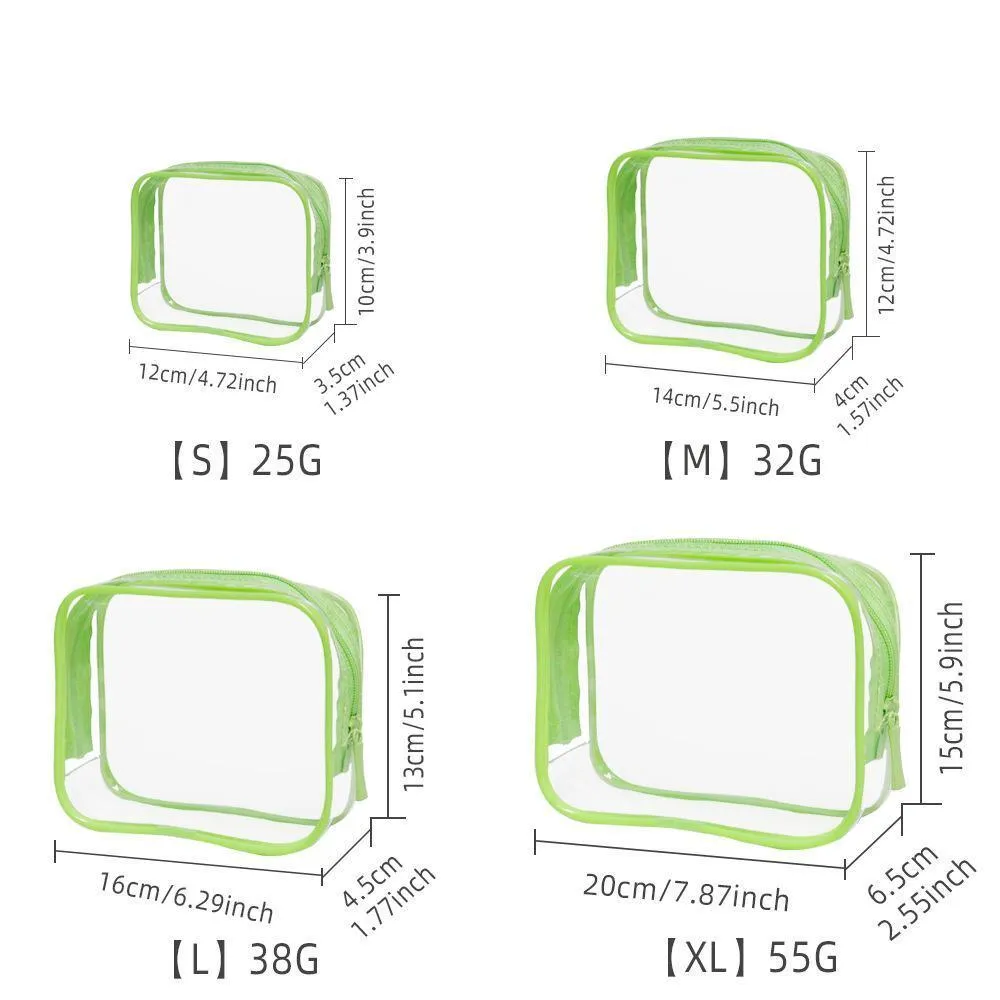 Cosmetic Bag PVC 4PCS 9Colors